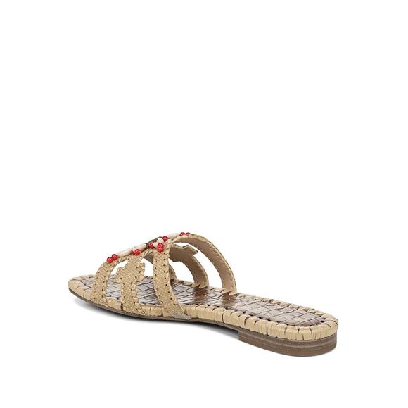 NWT SAM EDELMAN Womens Brown 1/2 Block Beads Shells Bradie  Slide Sandals 8 M - Picture 2 of 4